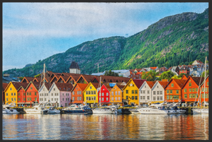 Bild in Slideshow öffnen, Fussmatte Bergen Norwegen 10322
