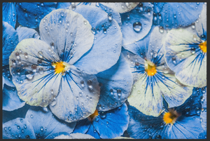 Bild in Slideshow öffnen, Fussmatte blaue Blume 10998
