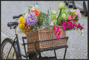 Bild in Slideshow öffnen, Fussmatte Blumenkorb Fahrrad 4559-Matten-Welt
