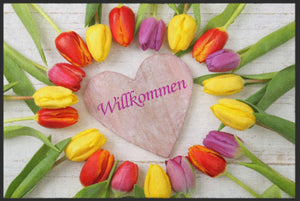 Bild in Slideshow öffnen, Fussmatte Willkommen Tulpen 4152-Matten-Welt
